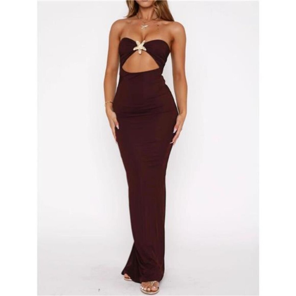 Cutout Sweetheart Neck Tube Maxi Dress